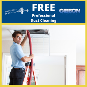 FREE PROFESSIONAL DUCT CLEANING MAN CLEANING DUCTWORK IN HOME IN SASKATOON 